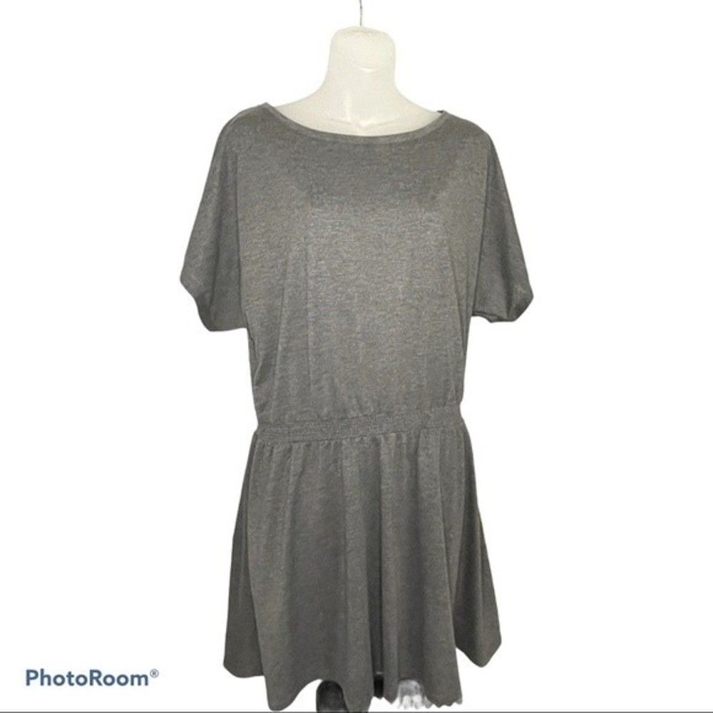 Jessica Simpson Gray "Love Song" Smocked Tunic Dress Medium